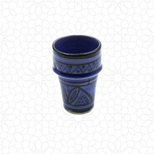Moroccan Ceramic Cup Handmade Painted Pattern Cup Glazed - Image 2