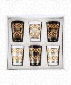 Elegant White & Black Tea Glasses for Stylish Sipping