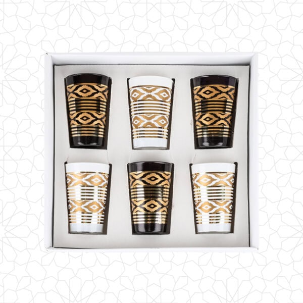 Elegant White & Black Tea Glasses for Stylish Sipping