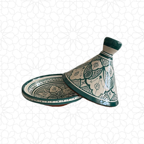 Green Ceramic Serving Tagine - 23cm Traditional Cookware - Image 2