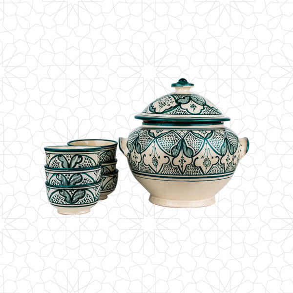 Green Ceramic Soup Set for Cozy Dining Experience