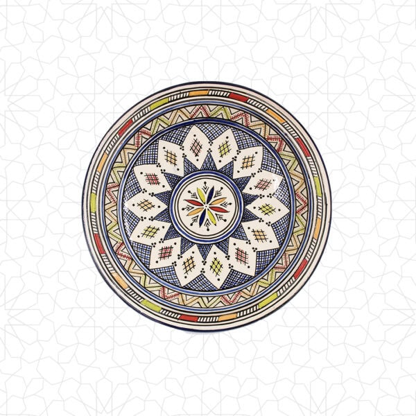 Handmade Qasria Hand Painted Art Multipattern Amazigh 48cm