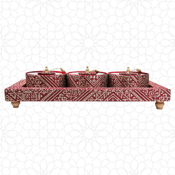 Dark Red Decorative Nuts Display Set for Home or Event Decor - Image 2