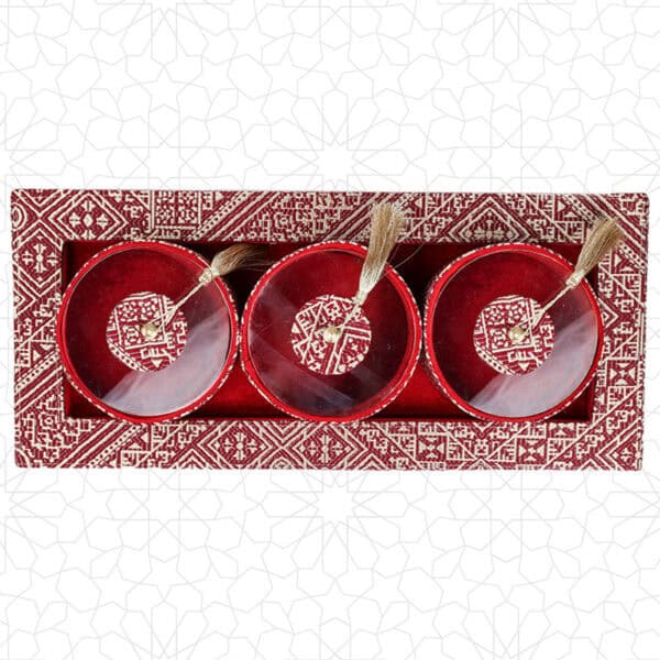 Dark Red Decorative Nuts Display Set for Home or Event Decor - Image 4