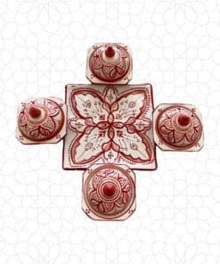 Ceramic Fera9a Touijnat in Red - Elegant Home Décor Piece
