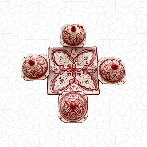 Ceramic Fera9a Touijnat in Red - Elegant Home Décor Piece