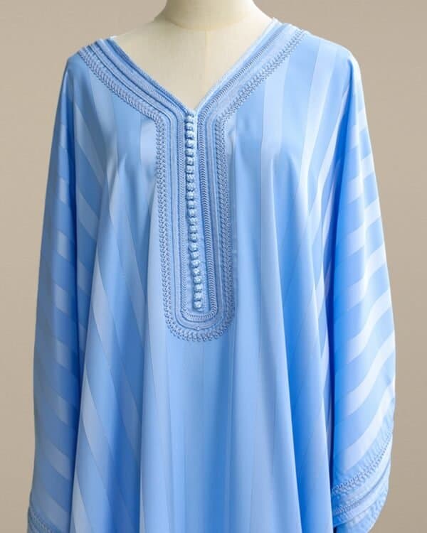 Baby Blue Jawhara Caftan for Elegant and Comfortable Wear - Image 2
