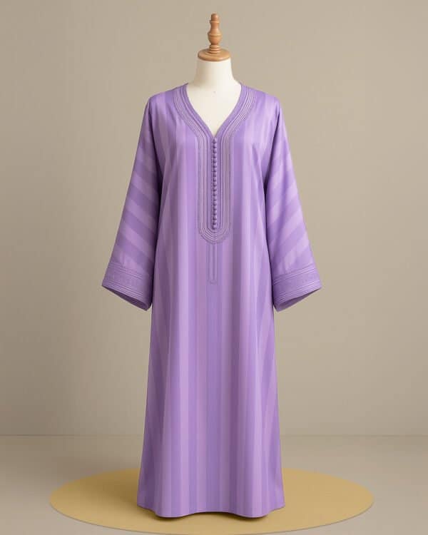 Jawhara Purple Caftan - Elegant Traditional Wear for Any Occasion