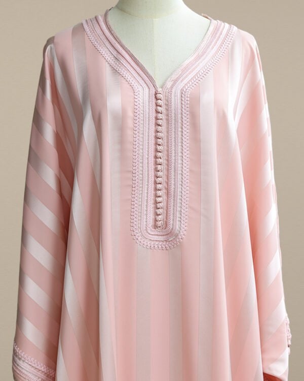 Jawhara Pink Caftan - Elegant and Stylish Traditional Wear - Image 3