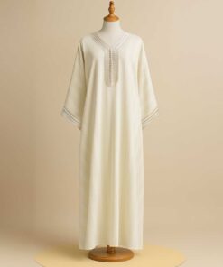 Jawhara Off-White Caftan - Elegant and Versatile Attire